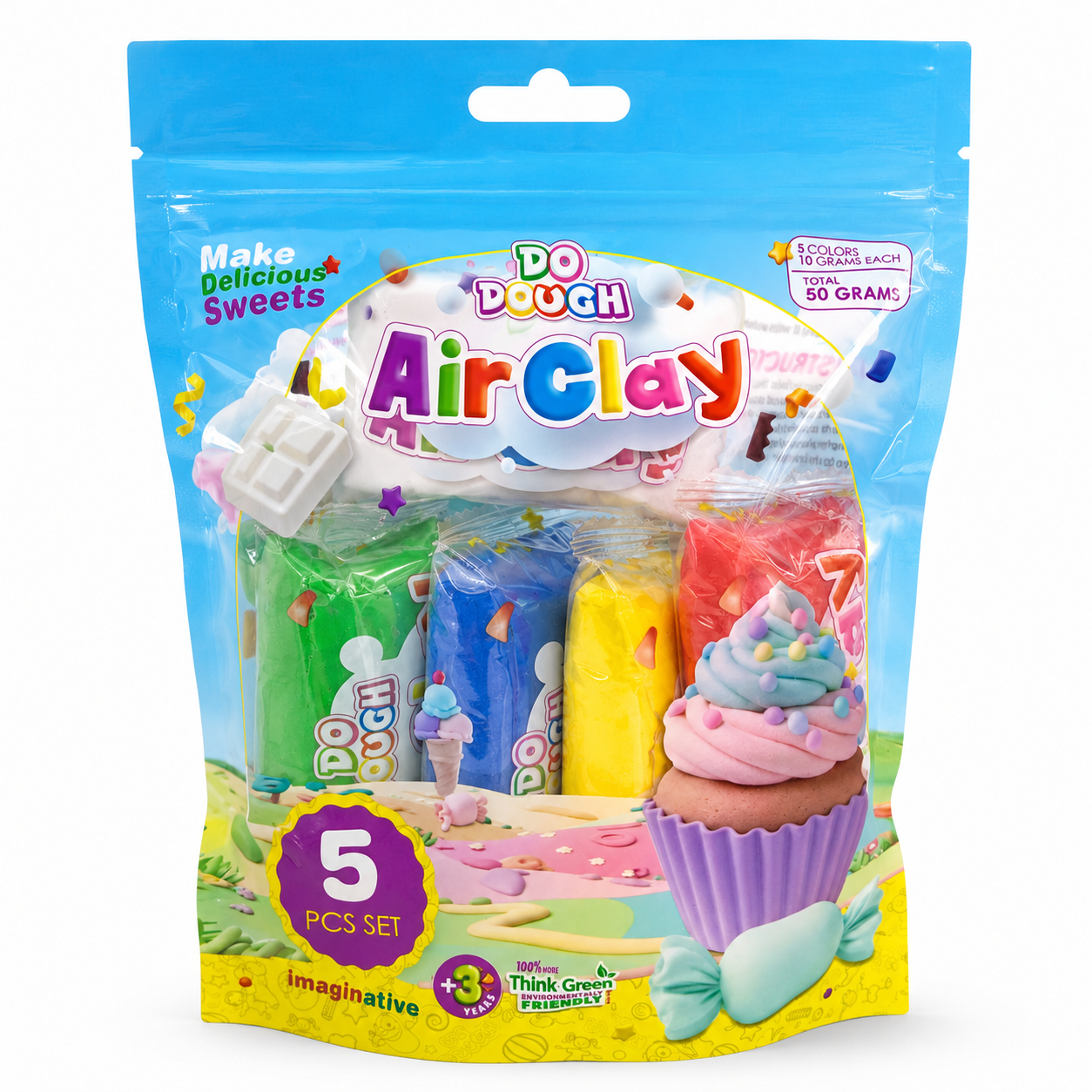 Do Dough Air Clay 5 Colors || مجموعة دو دوه طين قطني 5 لون