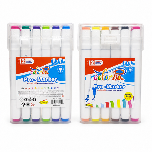 Colorpia Color Marker Double Tip 12 Colors || الوان كولور ماركر كولوربيا 12 لون راسين