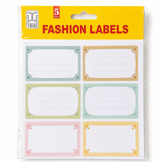 Twins School Colored Border Labels For Students || طوابع اطار ملون مدرسة للطلبة توينز