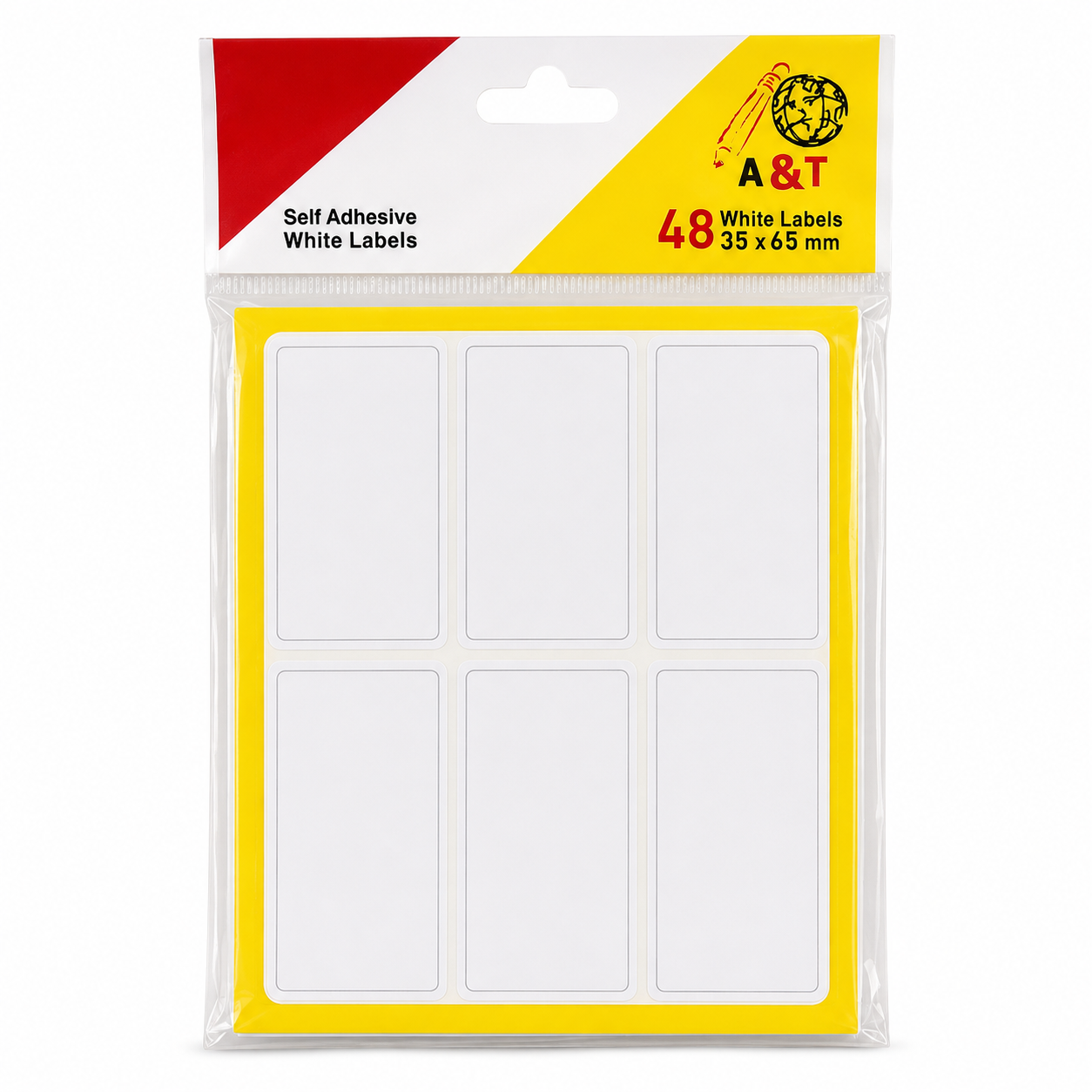 Twins White Labels 35 x 65 mm 48 Count || طوابع توينز ابيض مقاس 35*65 مم عدد 48 ستيكر