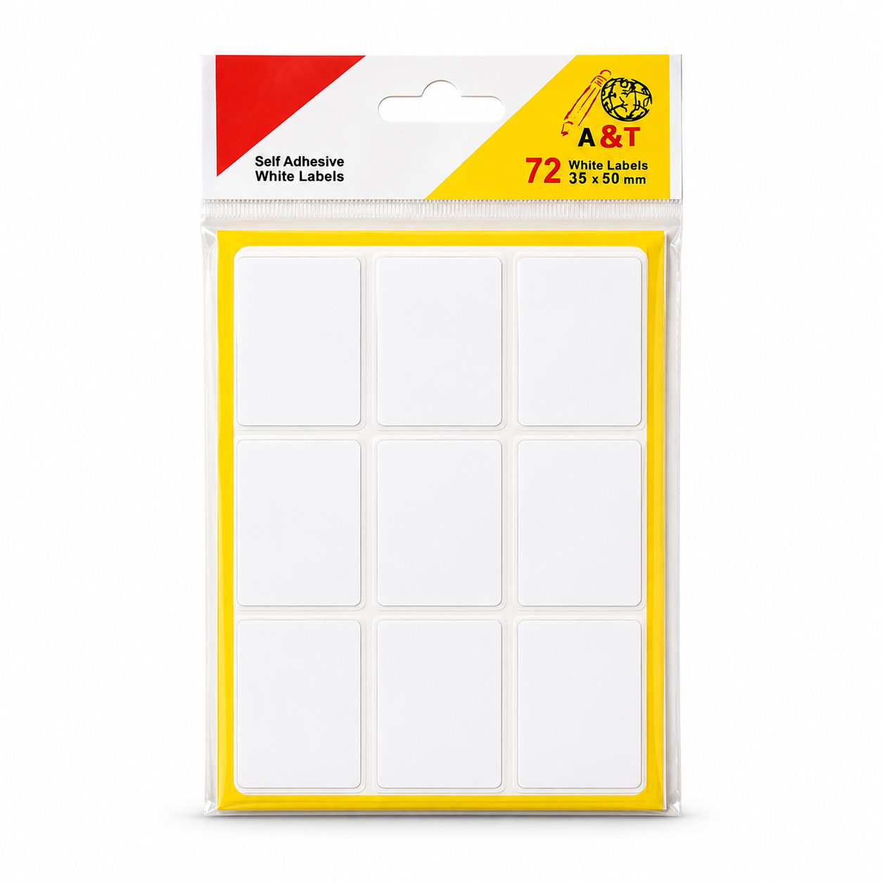 Twins White Labels 35 x 50 mm 72 Count || طوابع توينز ابيض مقاس 35*50  مم عدد 72 ستيكر