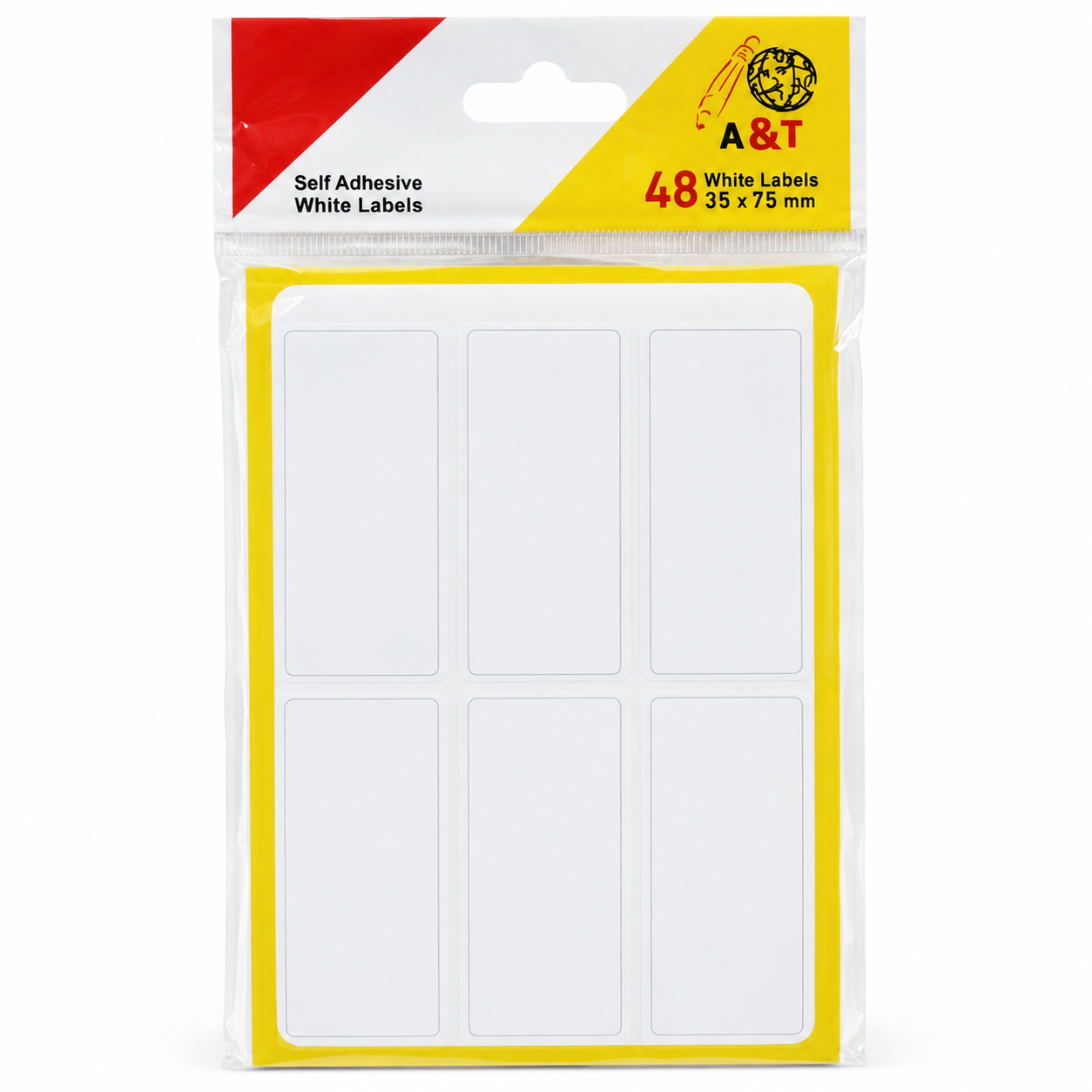 Twins White Labels 35 x 75 mm 48 Count || طوابع توينز ابيض مقاس 35*75 مم عدد 48 ستيكر