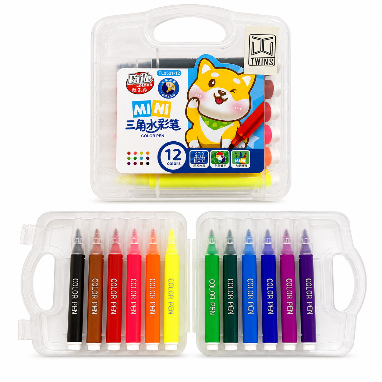 Twins Fox Mini Marker 12 Colors || الوان شينية توينز فوكس 12 لون