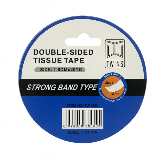 A&T Twins Double Sided Tissue Tape 1.8 cm Small || تيب دبل فيس لاصق وجهين اي اند تي توينز حجم صغير 1.8 سم