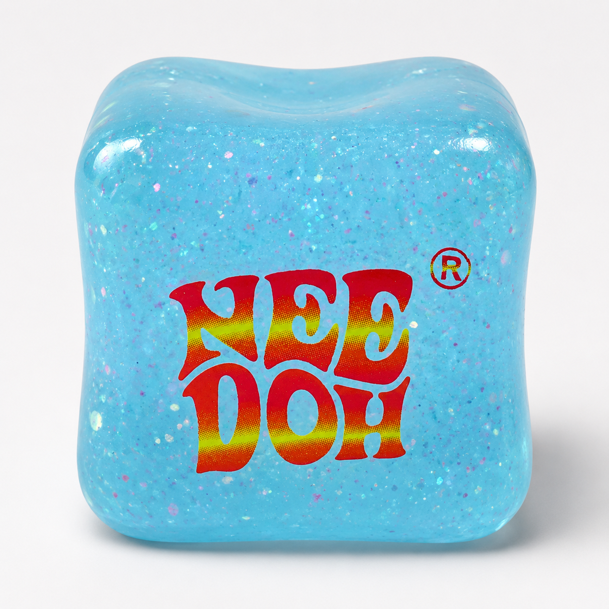 Needoh Squishy Glitter Nice Cube Blue || مكعب نيدو سكوشي جلتر ازرق