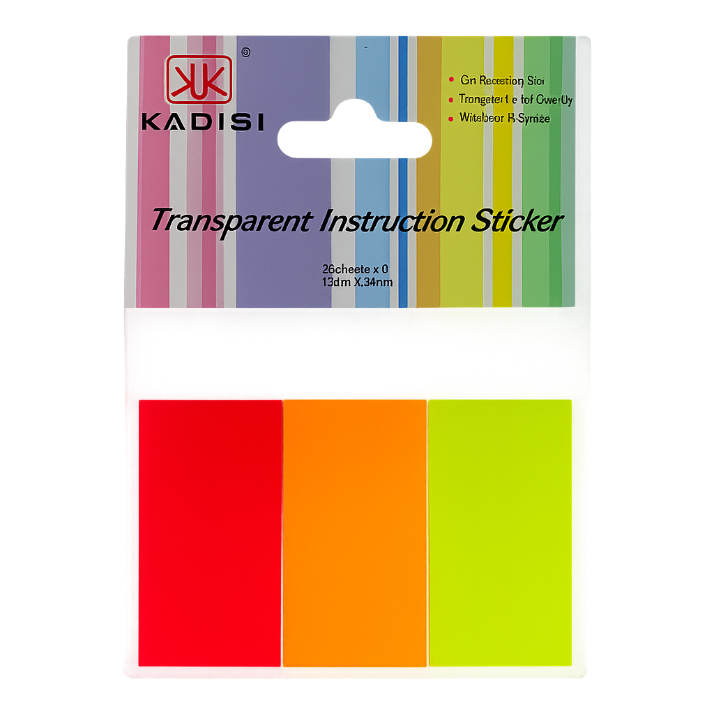 Transparent instruction Sticker || ستيكي نوت ملون شفاف للتعليم