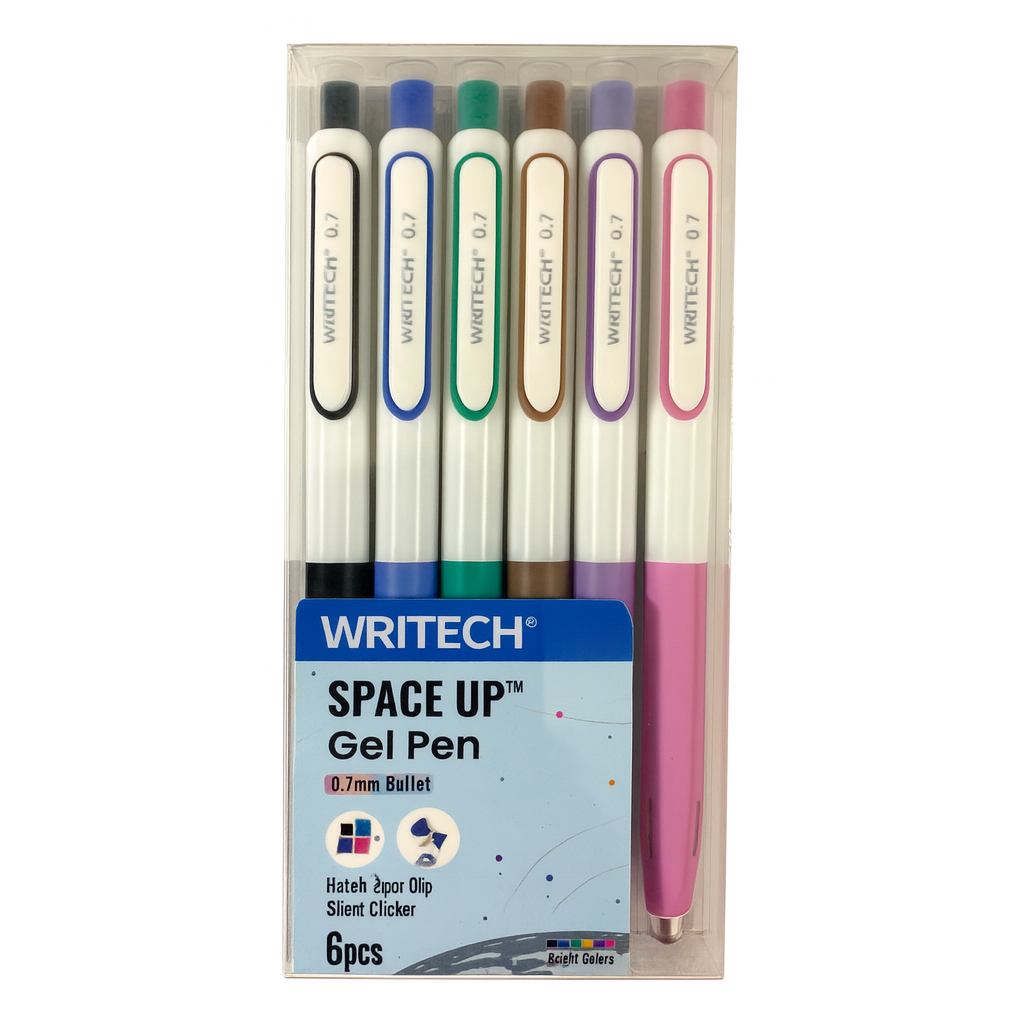 Writech Space Up Gel Pens 0.7 4 Pcs || اقلام جل كبس سبيس اب رايتك 0.7 4 لون