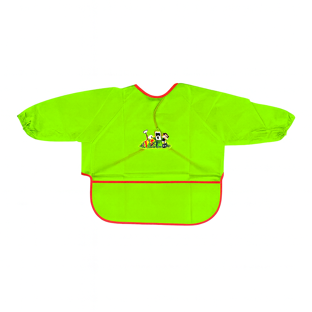 A&T Twins Light Green Children Painting Bib Color Long Sleeve Apron || صدرية اطفال للتلوين كم طويل لون اخضر فاتح