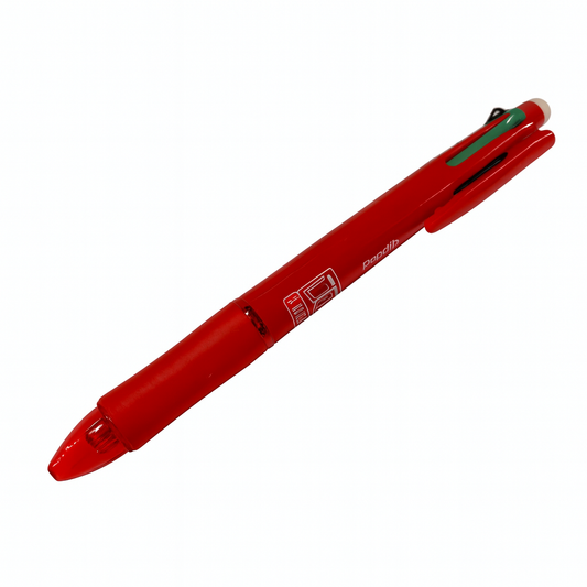 A&T Twins 4 Color Erasable Pen + Pencil Red Color || قلم حبر ماسح اربع الوان مع رصاص اي اند تي توينز لون احمر