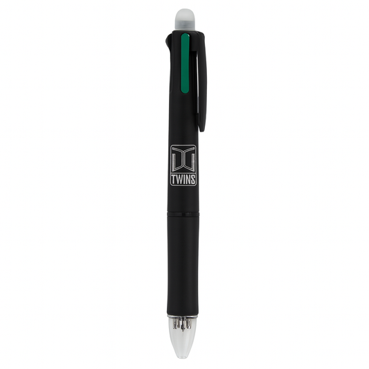 A&T Twins 4 Color Erasable Pen + Pencil Black Color || قلم حبر ماسح اربع الوان مع رصاص اي اند تي توينز لون أسود
