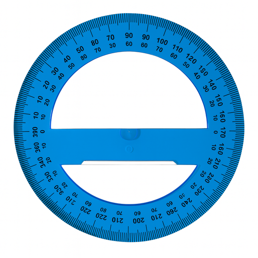 A&T Protractor 360 Degrees Blue Color || منقلة اي اند تي 360 درجة دائرة كاملة لون ازرق