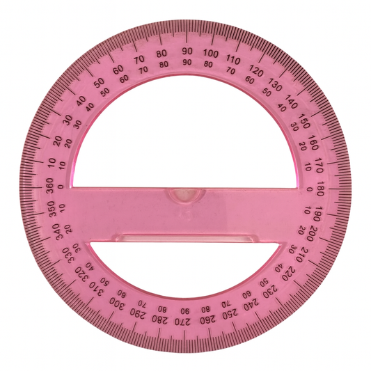 A&T Protractor 360 Degrees Pink Color || منقلة اي اند تي 360 درجة دائرة كاملة لون وردي