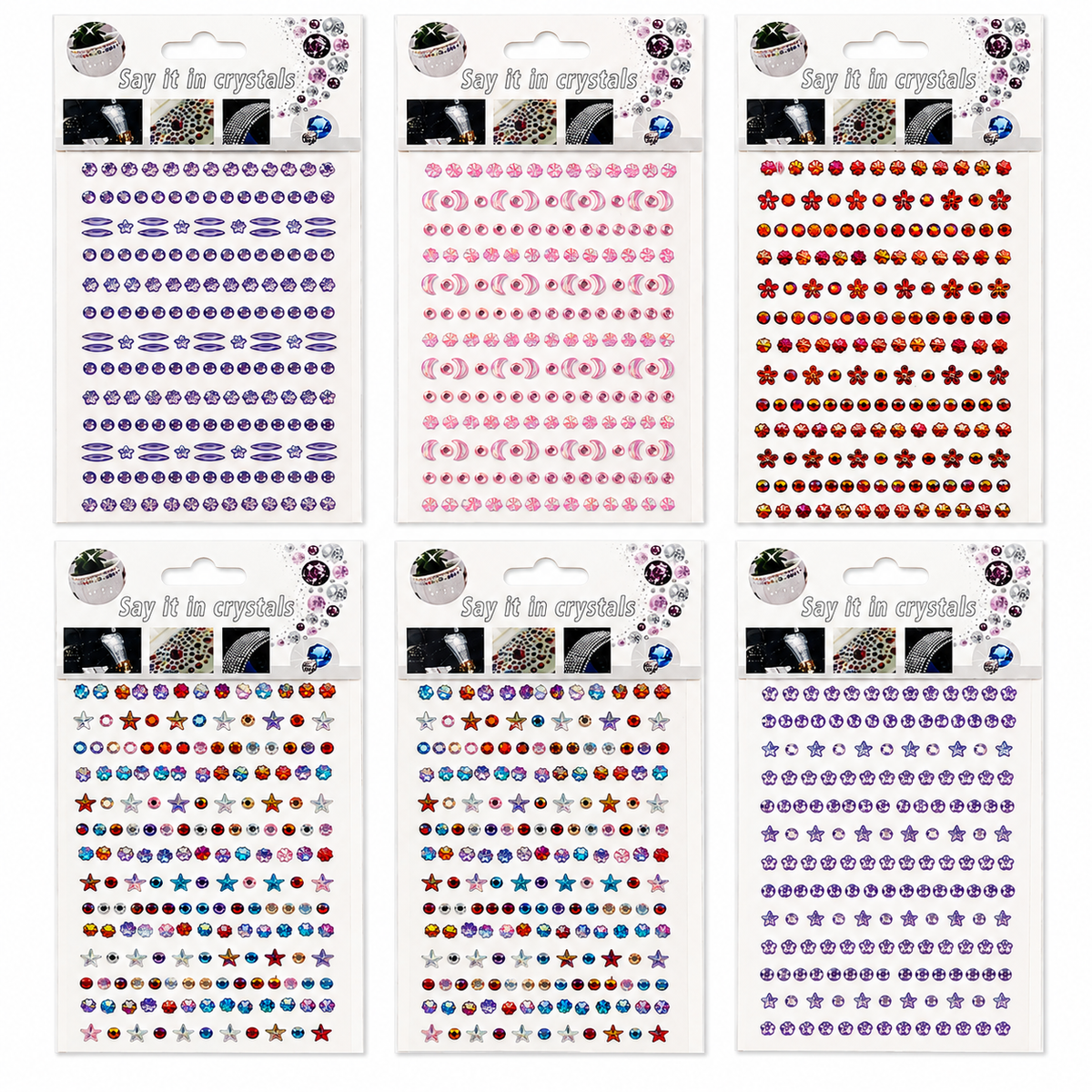 Bedazzeled crystal Stickers Assorted Colors #4 || ستيكرات كريستال الوان متنوعة #4