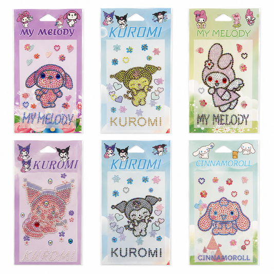 Bedazzeled crystal Sticker Assorted Colors Kuromi and Friends || ستيكر كريستال شخصيات كورومي  