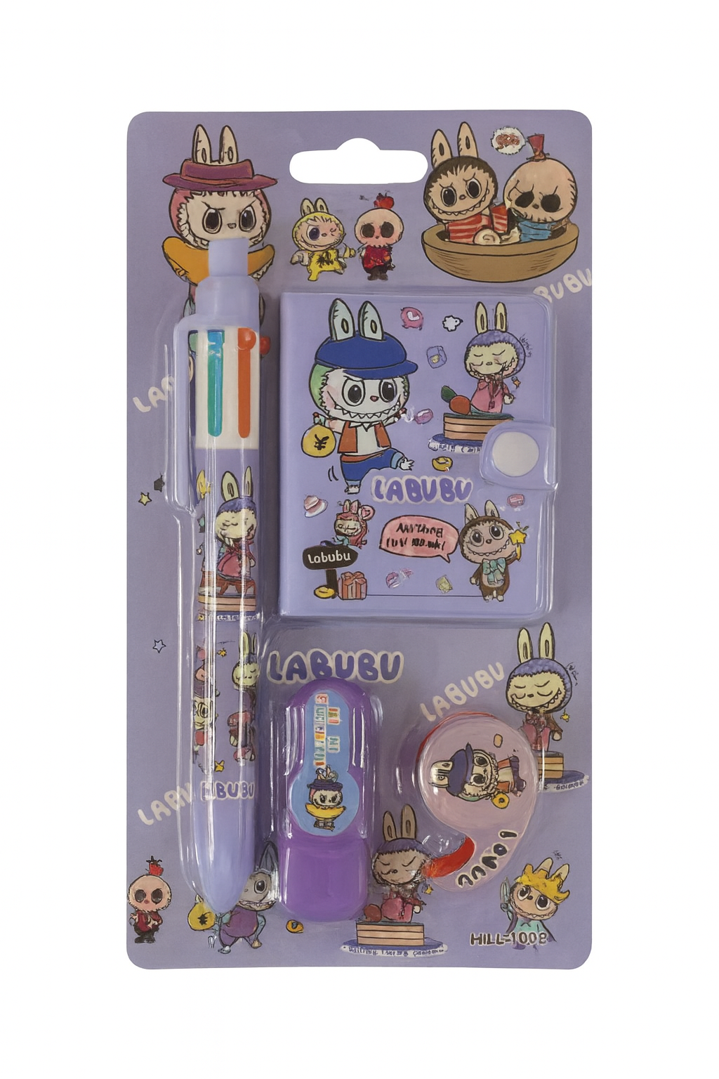 Labubu Stationery Set Pen Notebook Highlighter Washi Tape || مجموعة قرطاسية لابوبو قلم نوتبوك هايلايتر واشي تيب