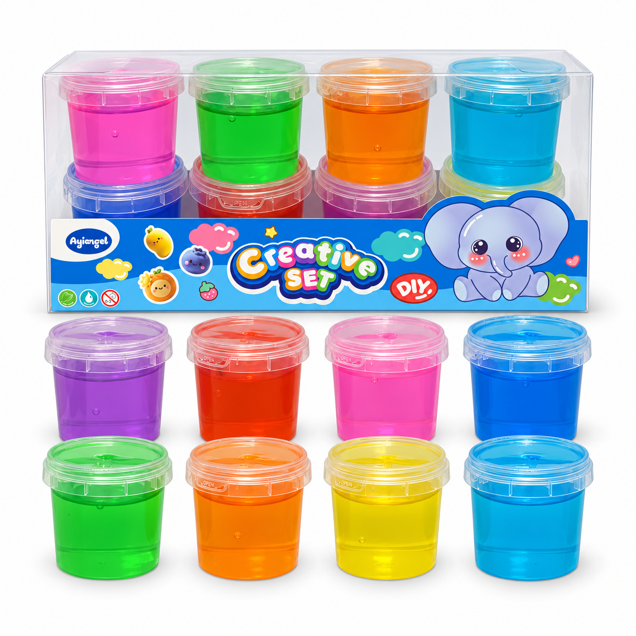 Kids Slime Set 8 Colors || سلايم اطفال ملون 8 لون