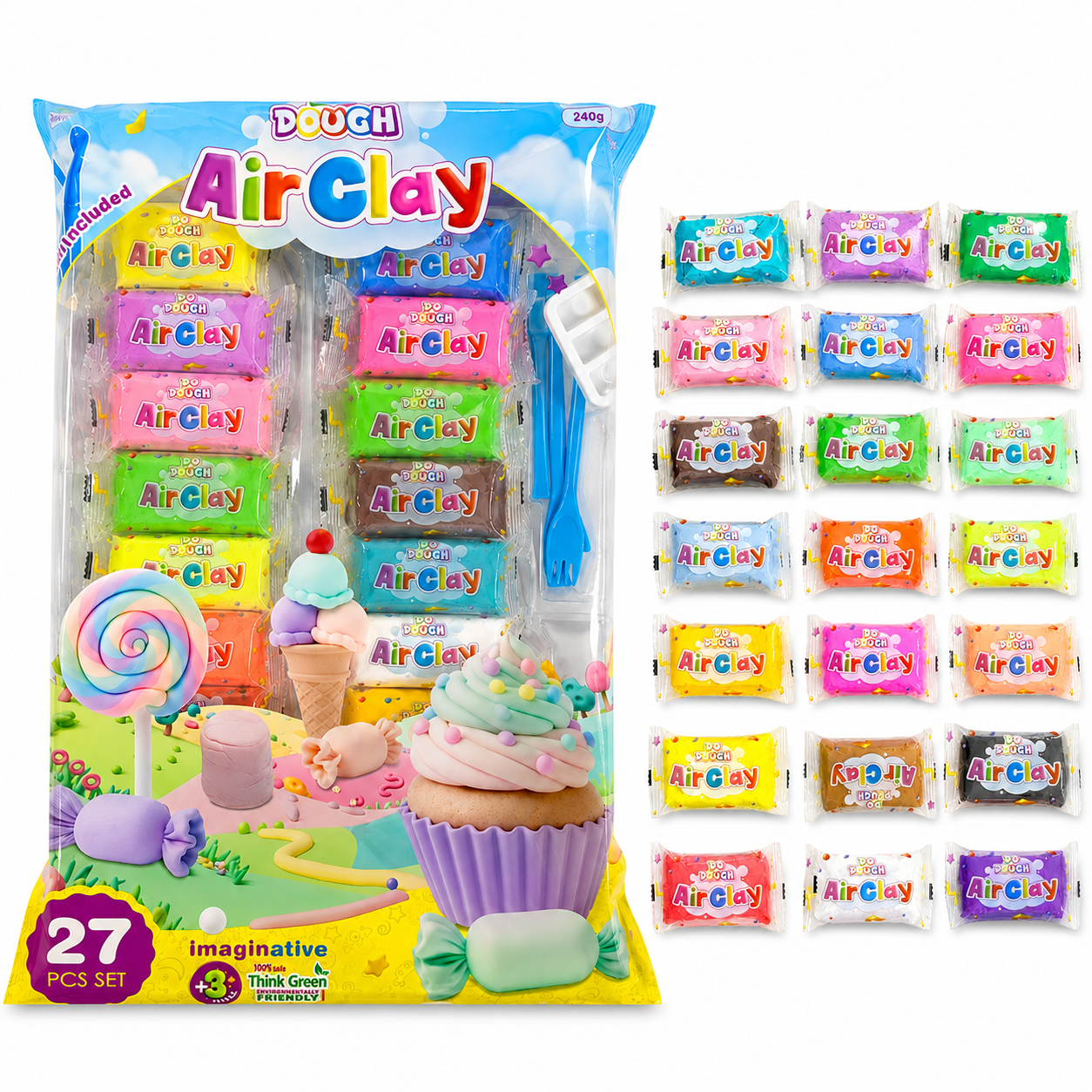 Do Dough Air Clay 24 Colors || مجموعة دو دوه طين قطني 24 لون