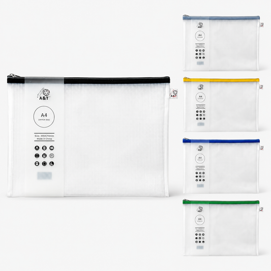 Zipper File Assorted Colors A4 Size || A4 ملف سحاب الوان مختلفة حجم