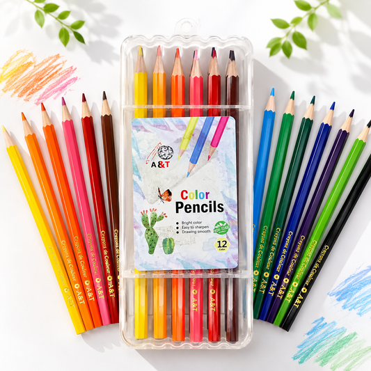 A&T Color Me Colored Pencils 12 Colors || الوان خشبية كولور مي⁩ ١٢ لون