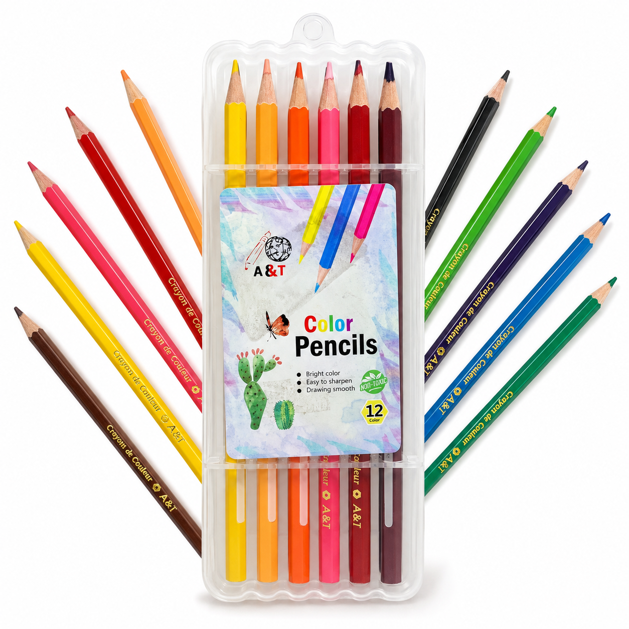 A&T Color Me Colored Pencils 12 Colors || الوان خشبية كولور مي⁩ ١٢ لون