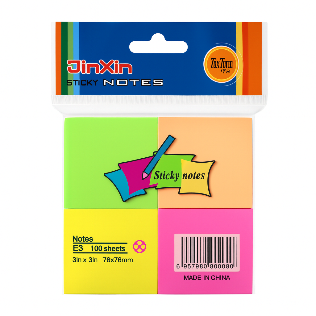 Neon Sticky Note 4 Colors 3x3 || ستيكي نوت فسفوري مربعات 3*3