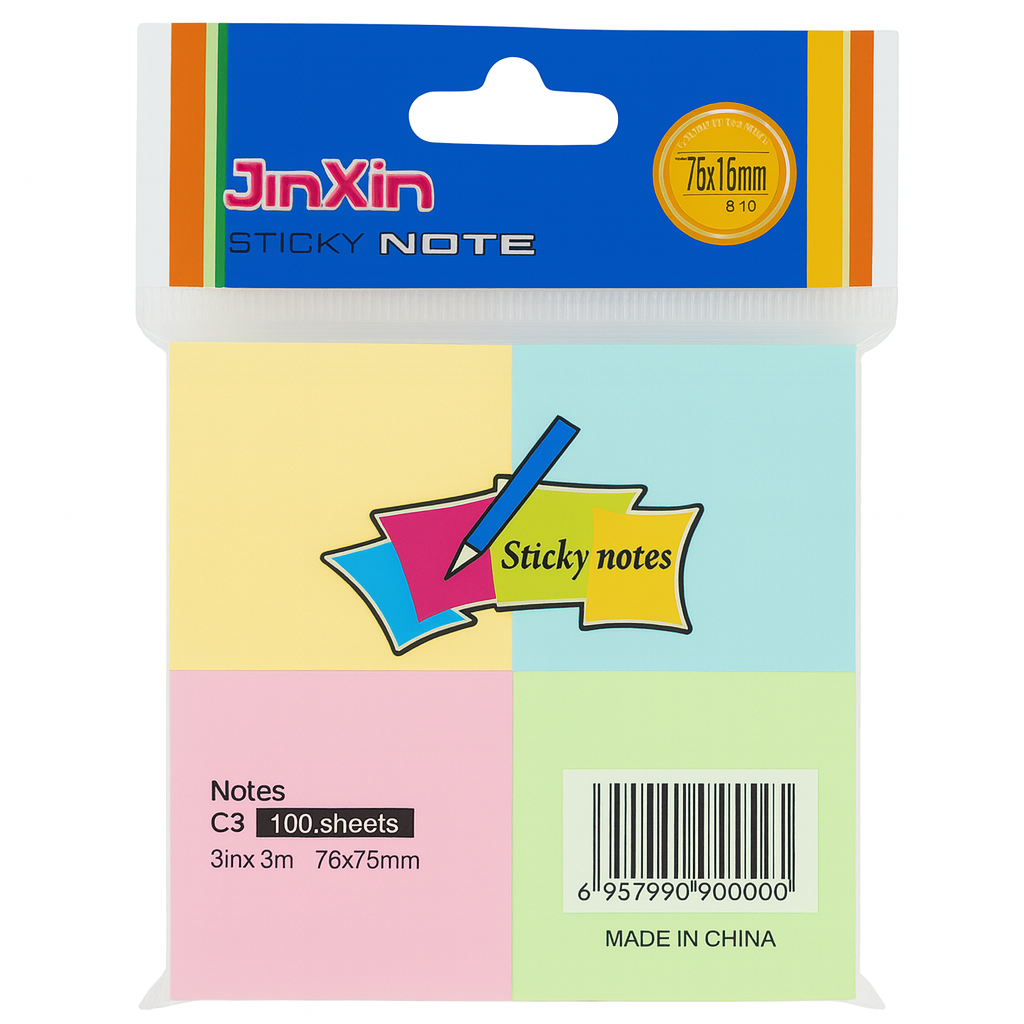 Pastel Sticky Note 4 Colors 3x3 || ستيكي نوت باستيل مربعات 3*3