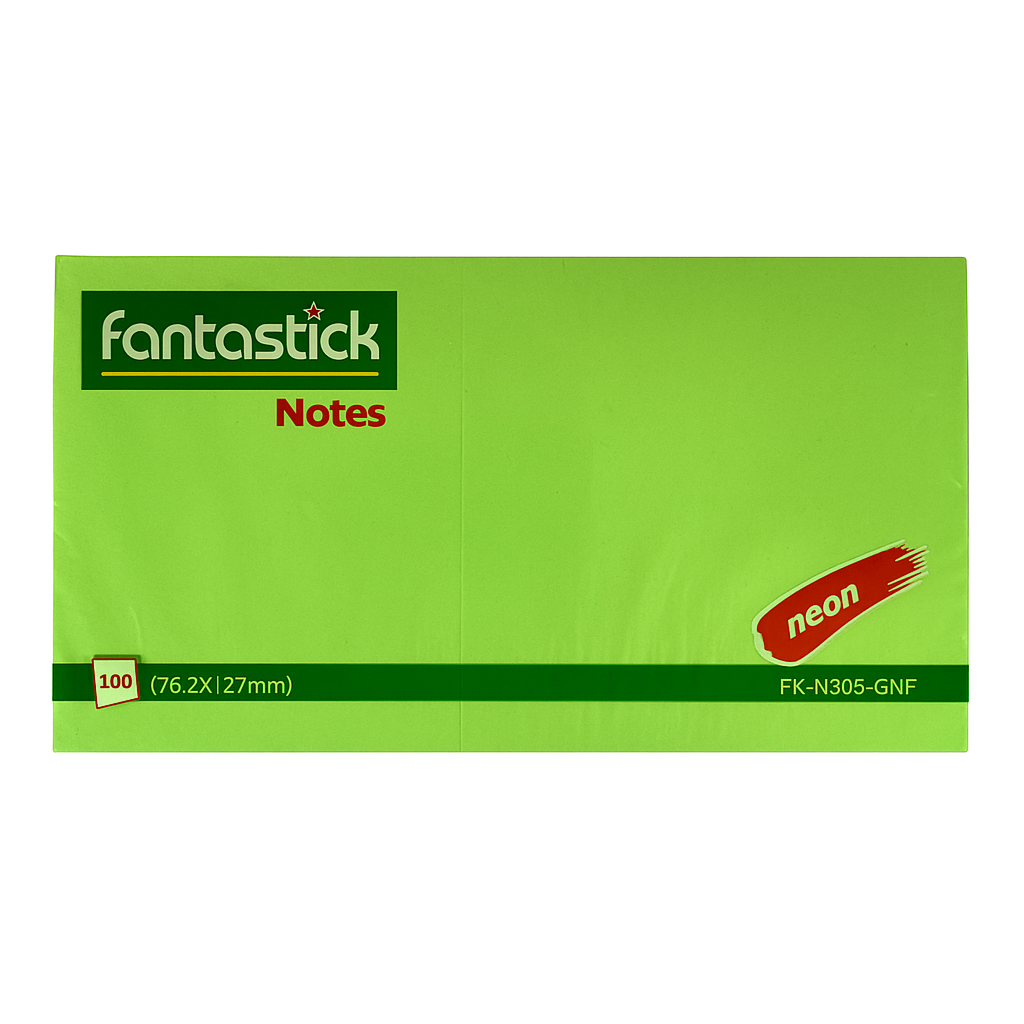 Fantastic Sticky Notes Neon Green 76.2 x 127 || ستيكي نوت فسفوري اخضر فانتاستيك 76.2 * 127