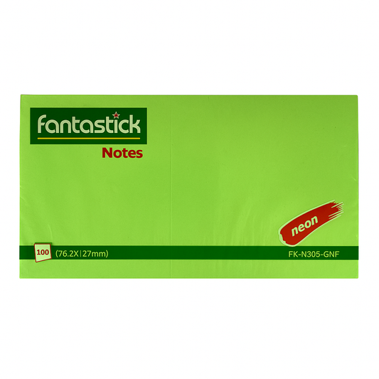 Fantastic Sticky Notes Neon Green 76.2 x 127 || ستيكي نوت فسفوري اخضر فانتاستيك 76.2 * 127