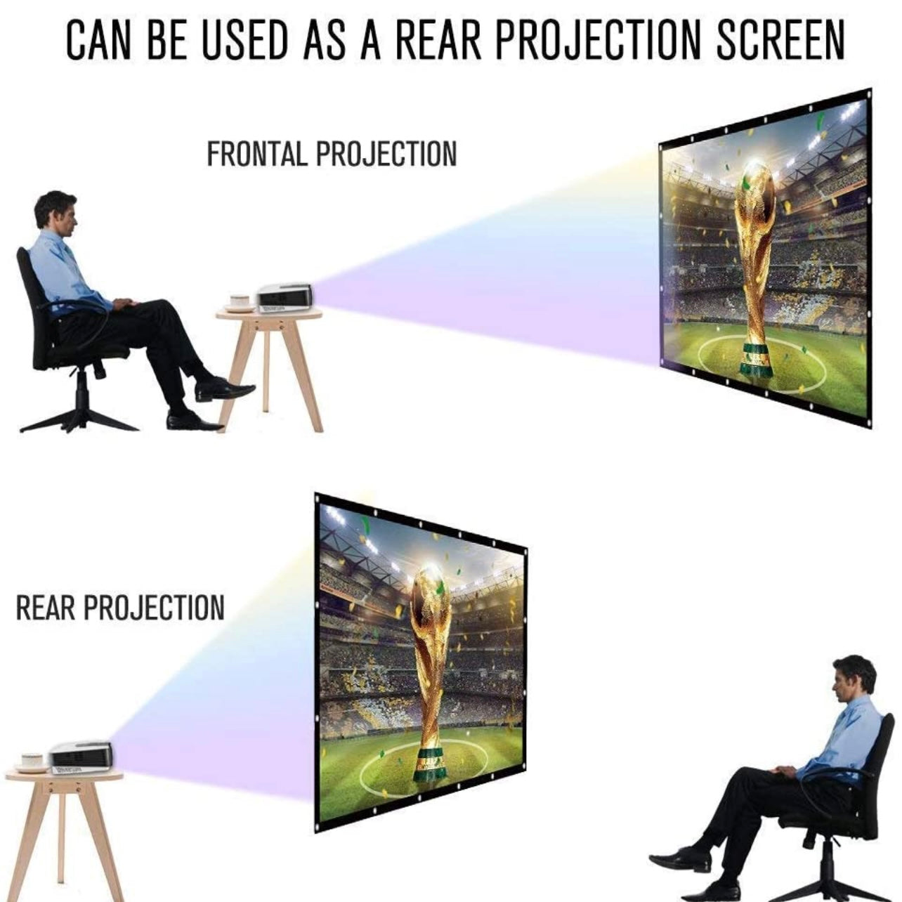 SMQ Simple Foldable Movie Projector Screen (100 inch) || اس ام كيو شاشة عرض قابلة للطي (100 بوصة)