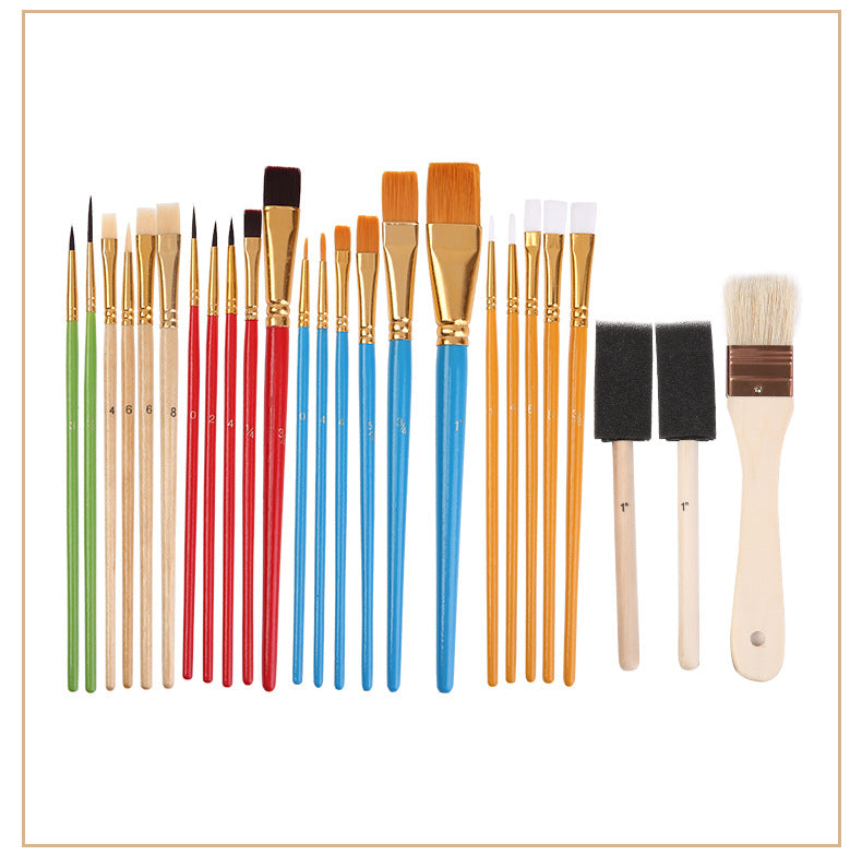 Keep Smiling 25 brush set watercolor paint brush acrylic oil || مجموعة فرش عدد ٢٥ فرشة اكريليك و مائي و زيتي