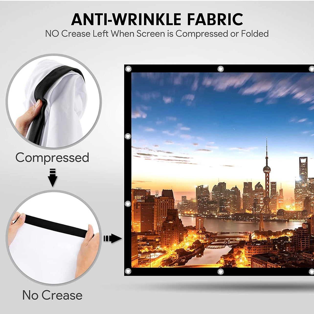 SMQ Simple Foldable Movie Projector Screen (100 inch) || اس ام كيو شاشة عرض قابلة للطي (100 بوصة)