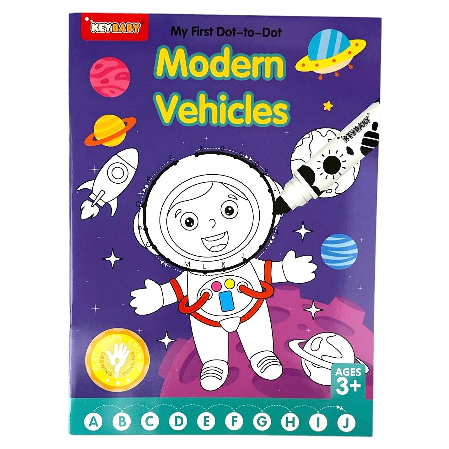 Modern Vehicles Dot to Dot Coloring Book || دفتر تلوين للاطفال الفضاء