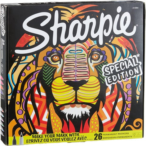Sharpie Permanent Markers Set Special Edition Lion 26 Pcs || مجموعة الوان شاربي ٢٦ لون طقم الاسد