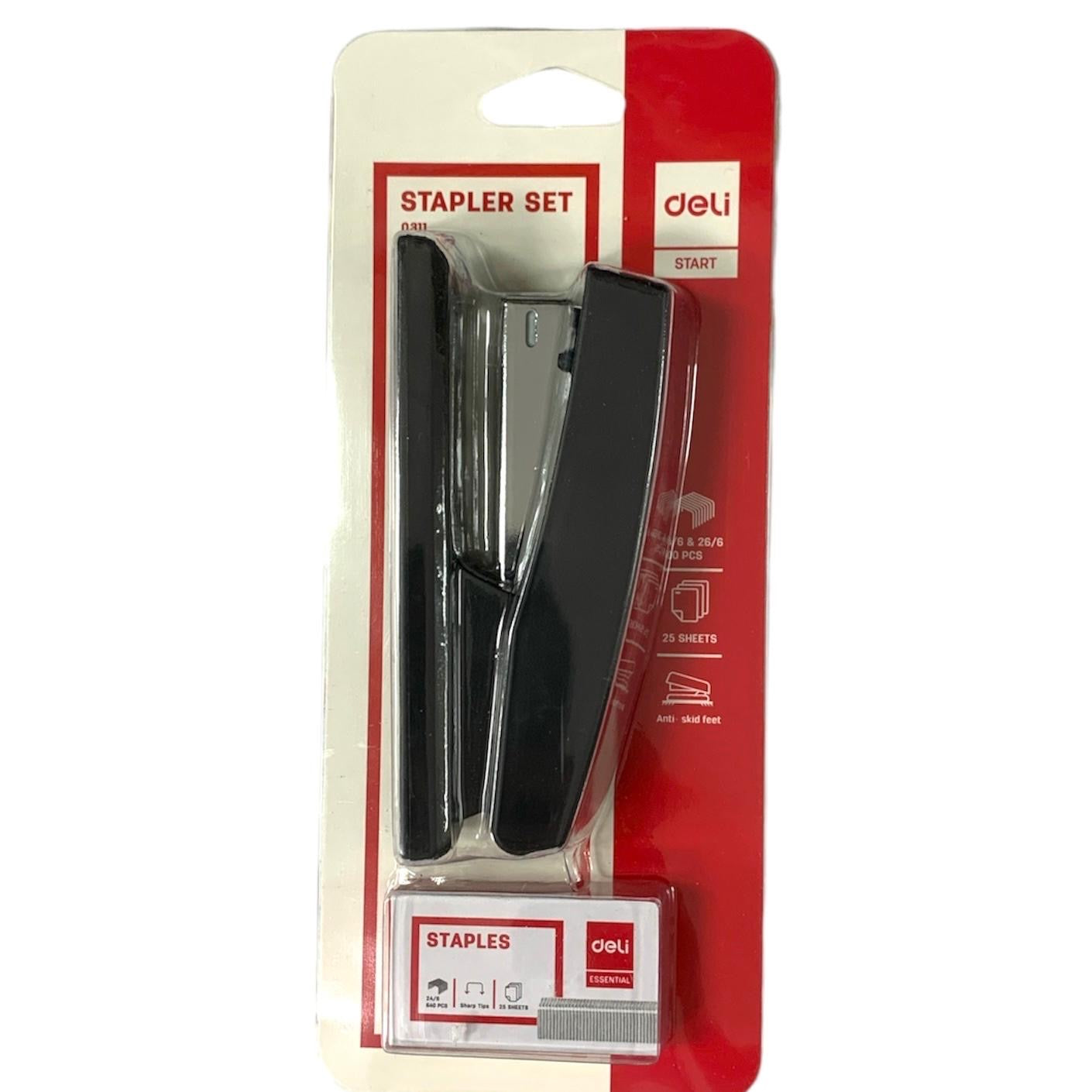 Deli Stapler Set 0311 Black Color || دباسة ديلي ٠٣١١ لون اسود