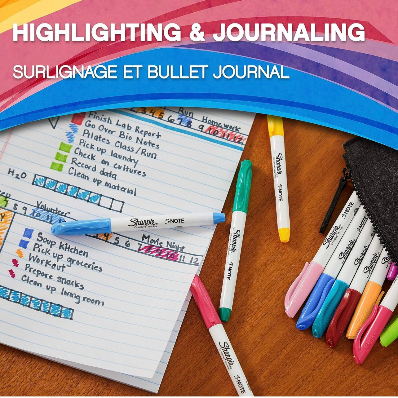 Sharpie S-Note Creative Colouring Highlighter Pens 12 Colors || مجموعة الوان شاربي ١٢ لون اس نوت