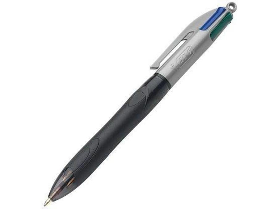 BIC Pen 4 Colors Rubber Black Color || قلم حبر بيك ٤ لون ربل لون اسود