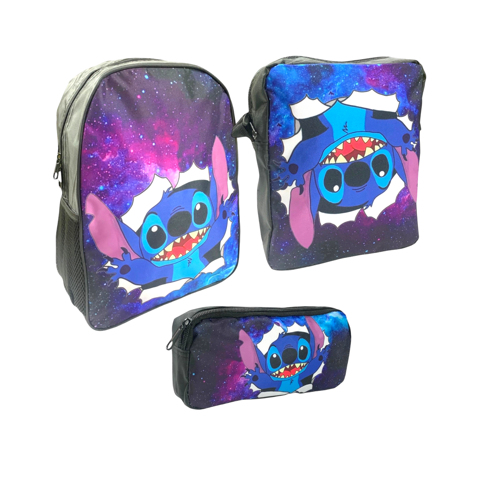 Stitch 3 Piece Back to School Set Backpack + Lunch Bag + Pencil Case || مجموعة العودة للمدرسة ستيتش ٣ قطع جنطة ظهر و جنطة اكل و مقلمة