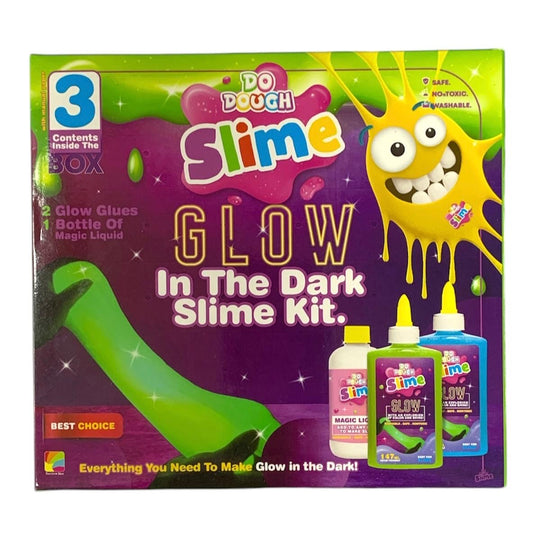 Do Dough Glow in The Dark Slime Kit 3 Pcs || مجموعة سلايم مضيئ في الظلام ٣ قطعه دو دوه