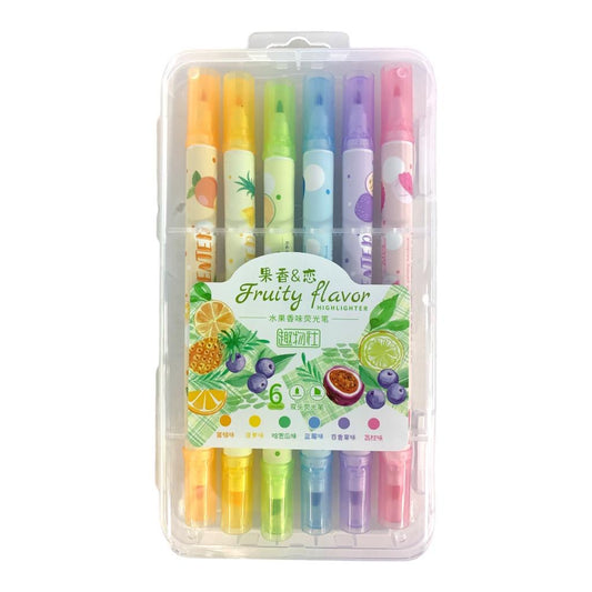 أقلام تحديد معطرة بنكهة الفواكه 6 ألوان