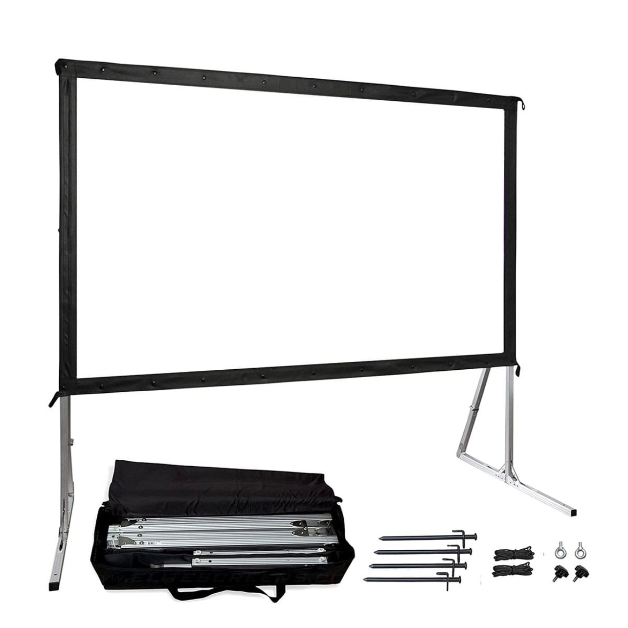 SMQ Fast Folding Projector Screen 4k Ultra HD with bag and tools (100 inch) || اس ام كيو شاشة عرض سنمائي4k Ultra HD مع حقيبة و مثبتات أرضية (100 بوصة)