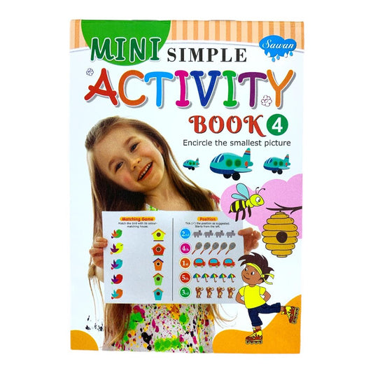 Sawan Mini Simple Activity Book 4|| دفتر نشاطات الاطفال البسيط ٤