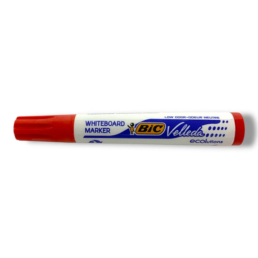 Bic Velleda Whiteboard Marker Chisel Tip Red || قلم صبورة بيك راس مشطوف فيليدا احمر
