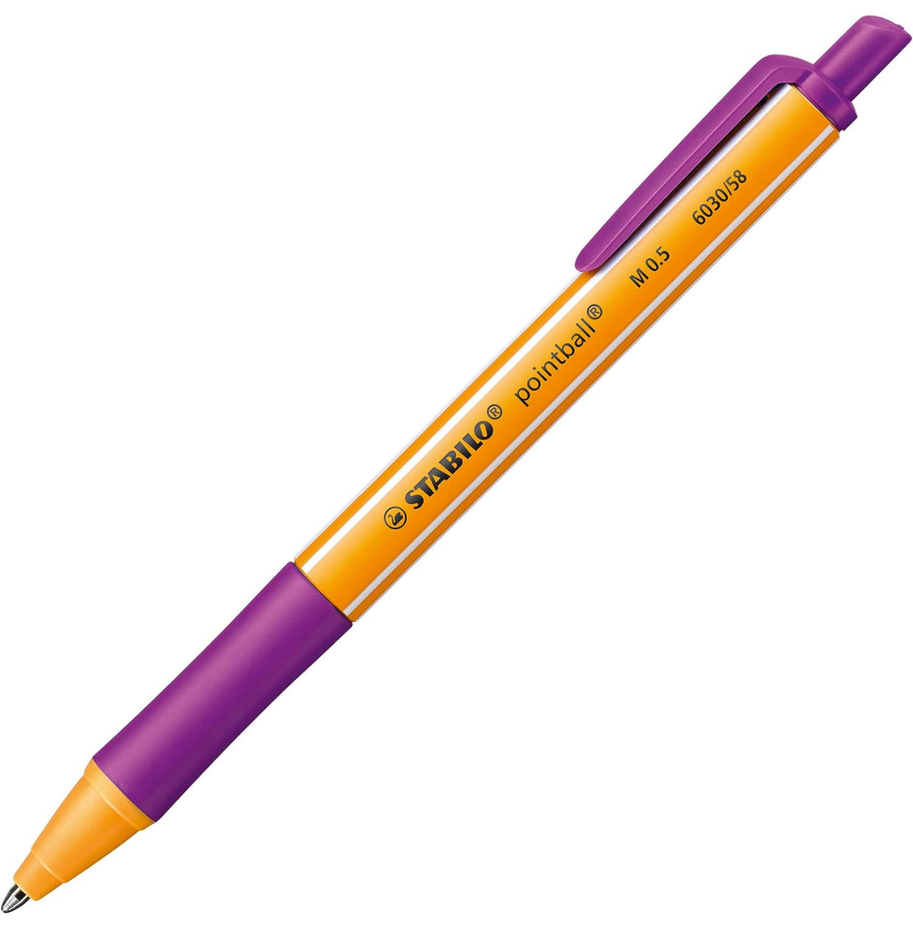 Ballpoint pen Stabilo retractable point Purple color || قلم ستابيلو حبر كبس لون بنفسجي