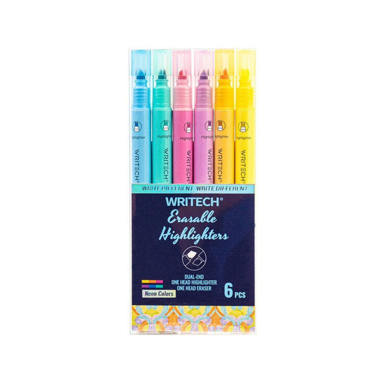 Writech Erasable Highlighters 6 Neon Colors || اقلام فسفوري ٦ لون نيون رايتيك