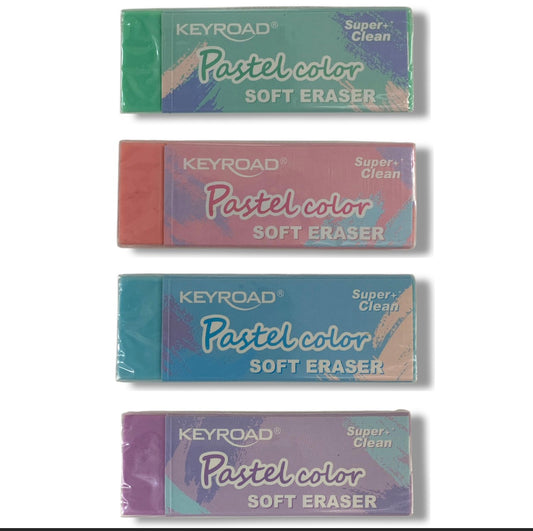 Keyroad Iridescent Super Clean Soft Eraser Assorted Pastel Color || محاية كي رود ناعمه الوان  باستيل متنوعة