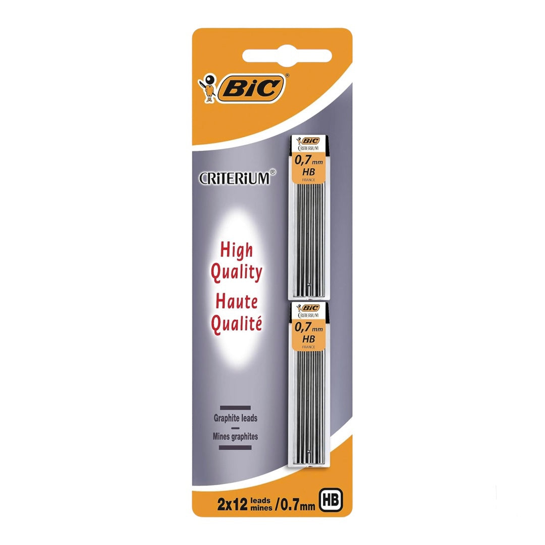 Bic Criterium Mechanical Pencil Leads 0.7 mm (Blister Pack of 2) || تعبئة رصاص بيك عدد ٢ حبة مقاس ٠.٧ ما