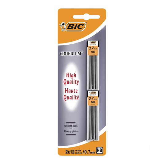 Bic Criterium Mechanical Pencil Leads 0.7 mm (Blister Pack of 2) || تعبئة رصاص بيك عدد ٢ حبة مقاس ٠.٧ ما