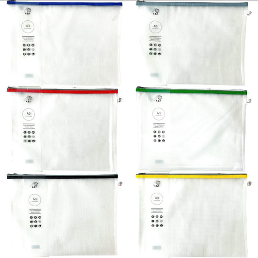 Zipper File A3 Size Assorted Color || A3 ملف سحاب الوان مختلفة حجم