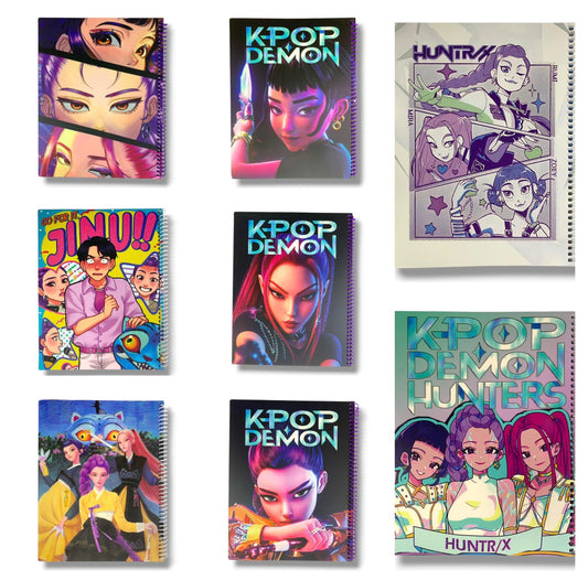 Kpop Demon Hunter Arabic Notebook 8x10 80 Pages Assorted Models || دفتر عربي ٨*١٠ عدد ٨٠ ورقة كي بوب ديمون هنتر موديلات متنوعة