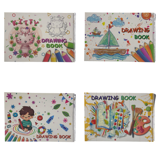 A&T Twins Drawing Book 16 Pages for Kids Assorted Colors || دفتر رسم سلك للاطفال اي اند تي 16 صفحة موديلات متنوعة